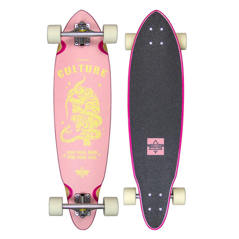 Dusters - Culture Pink/Yellow 33" Pintail Longboard Complete